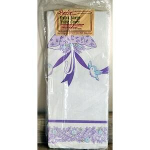 Vintage Crepe Paper Table Cover Umbrella Bluebird 54x102 Sealed NOS